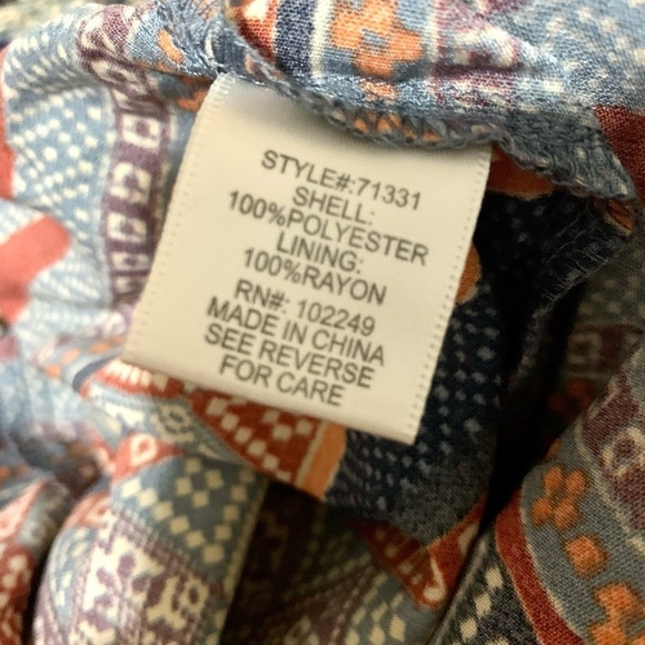 SKIES ARE BLUE Filigree Palazzo boho Pants size L - Picture 7 of 8